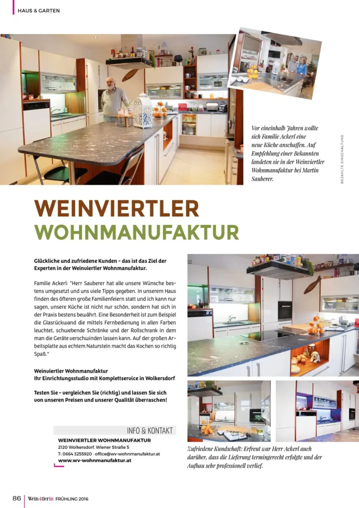 Weinviertler Wohnmanufaktur in der Wein4tlerin 2016