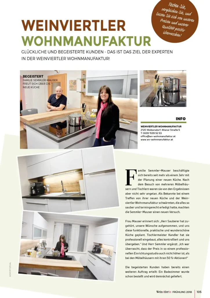 Weinviertler Wohnmanufaktur in der Wein4tlerin 2018
