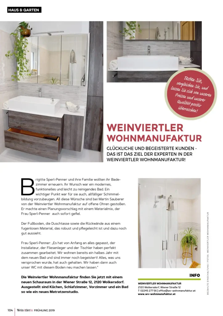 Weinviertler Wohnmanufaktur in der Wein4tlerin 2019