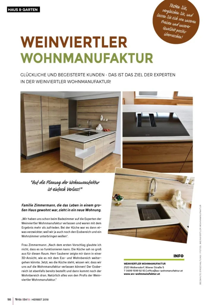 Weinviertler Wohnmanufaktur in der Wein4tlerin 2018
