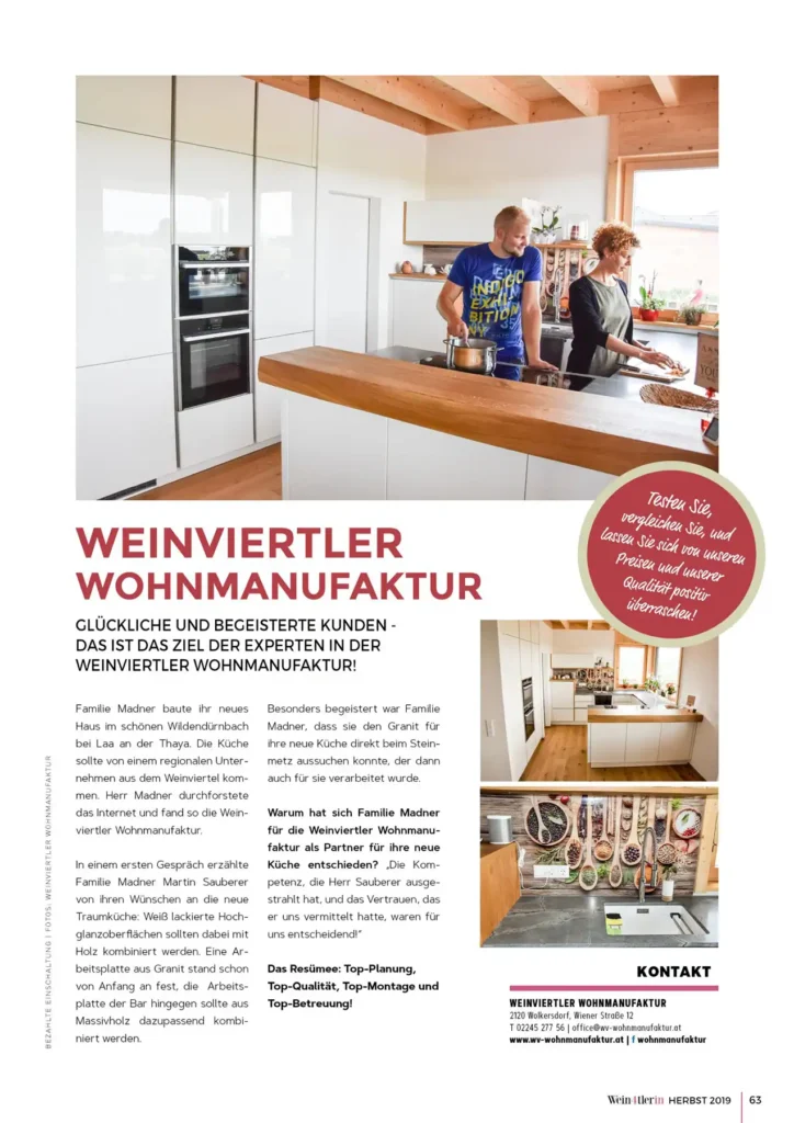 Weinviertler Wohnmanufaktur in der Wein4tlerin 2019