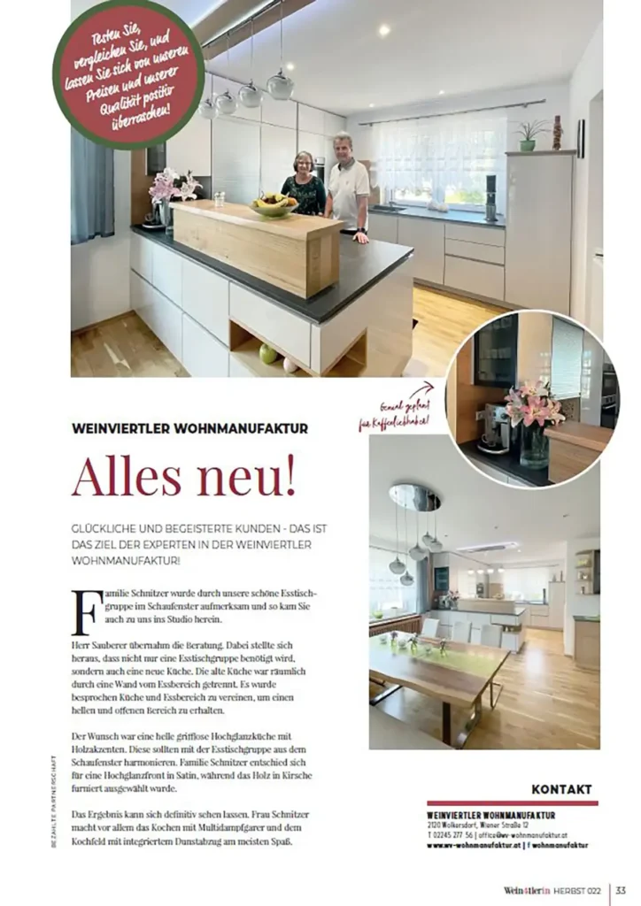 Weinviertler Wohnmanufaktur in der Wein4tlerin 2022