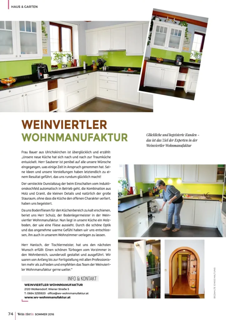 Weinviertler Wohnmanufaktur in der Wein4tlerin 2016