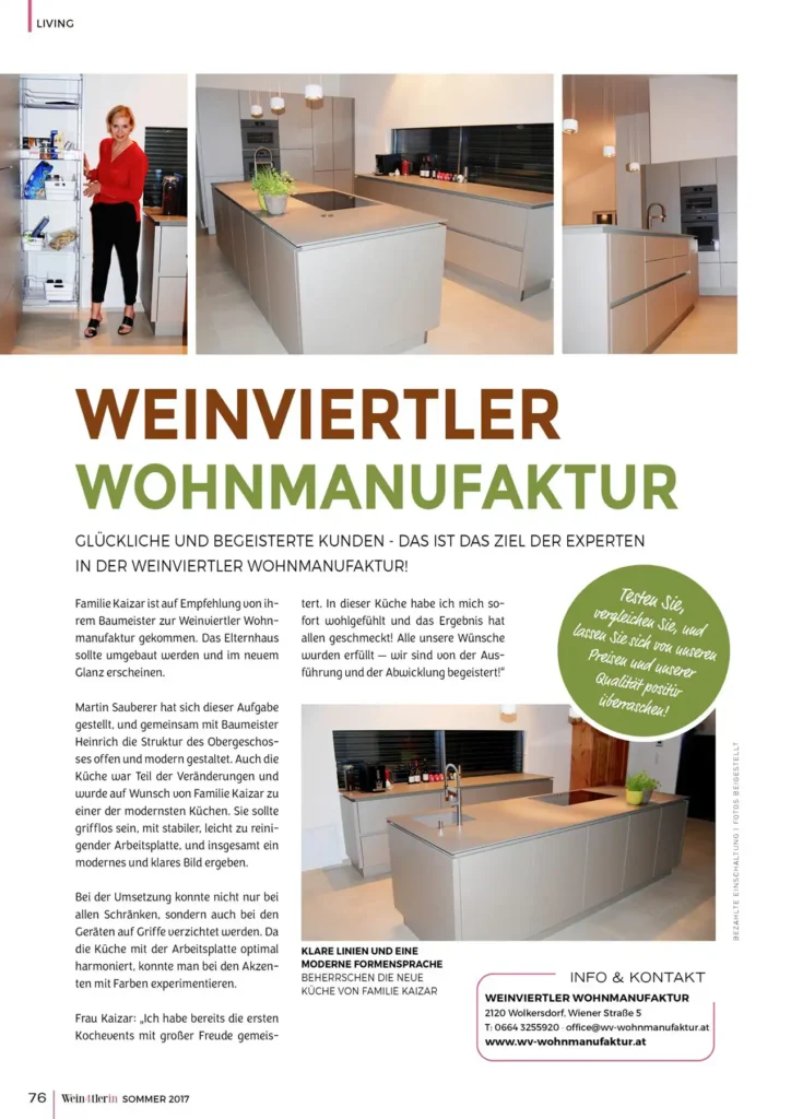 Weinviertler Wohnmanufaktur in der Wein4tlerin 2017