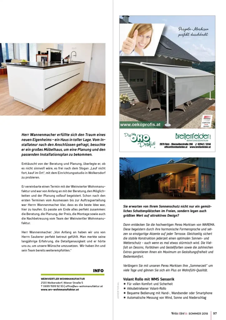 Weinviertler Wohnmanufaktur in der Wein4tlerin 2018