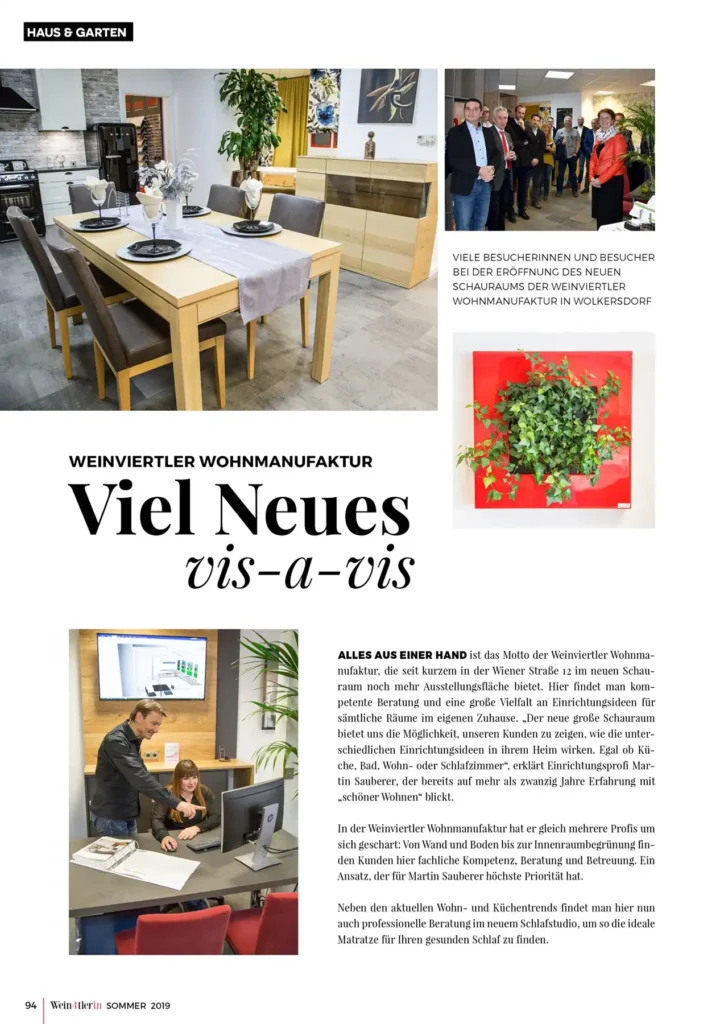 Weinviertler Wohnmanufaktur in der Wein4tlerin 2019