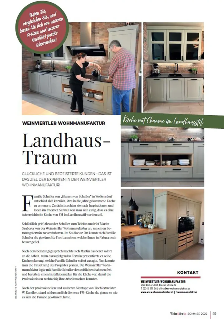 Weinviertler Wohnmanufaktur in der Wein4tlerin 2022