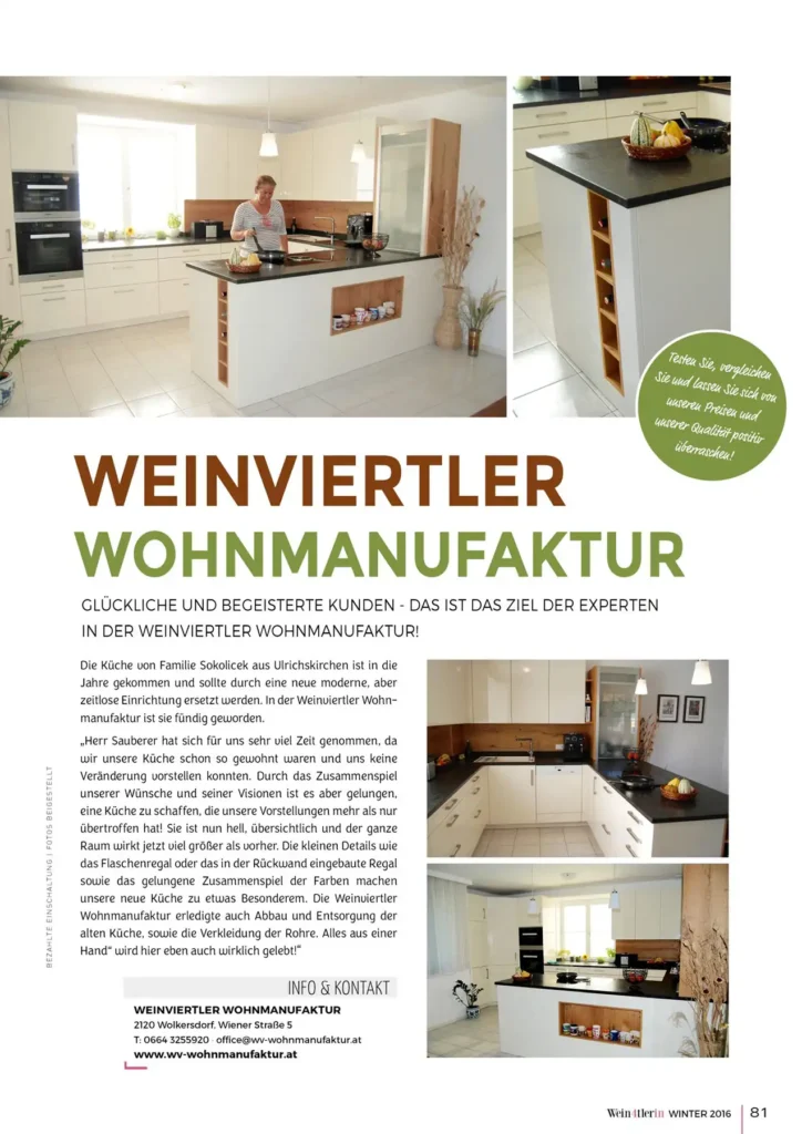 Weinviertler Wohnmanufaktur in der Wein4tlerin 2016