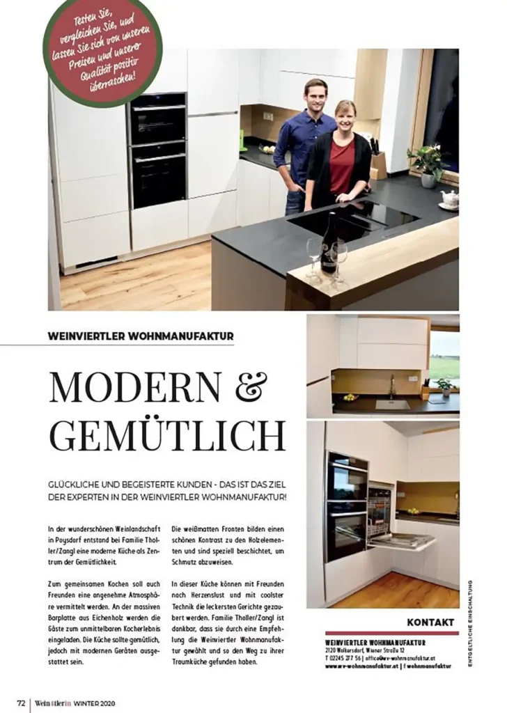 Weinviertler Wohnmanufaktur in der Wein4tlerin 2020