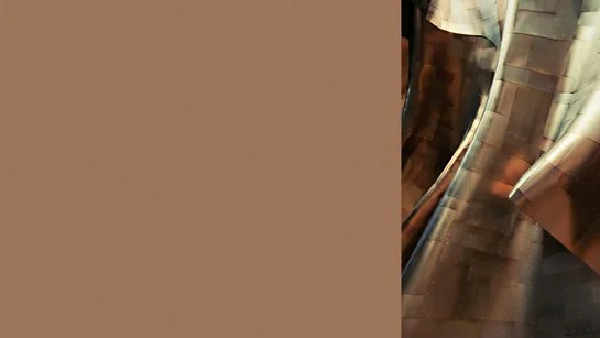 Farbkachel in bronze metallic, daneben in farblich passendes Muster